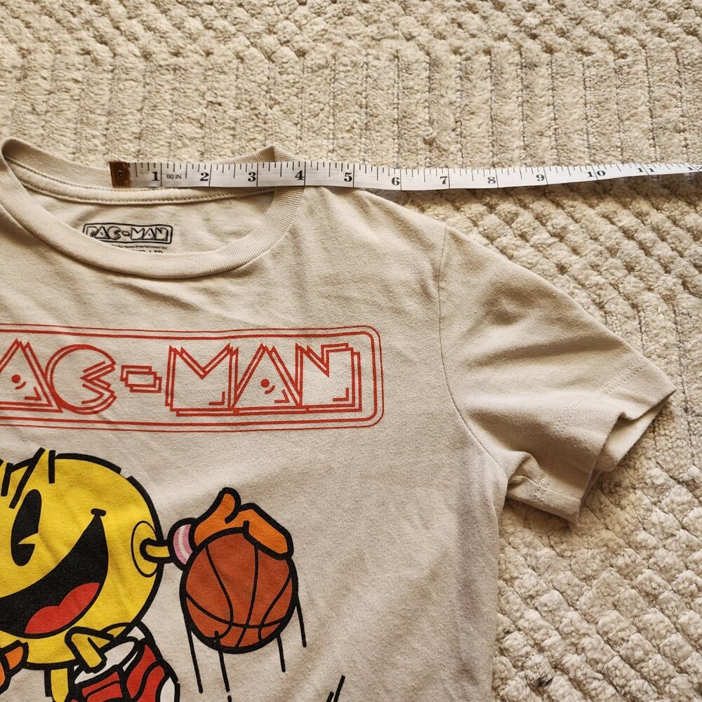 PAC-MAN Basketball Graphic Tee – Size S (6–7) – Retro Gamer Kids Shirt - Picture 14 of 16